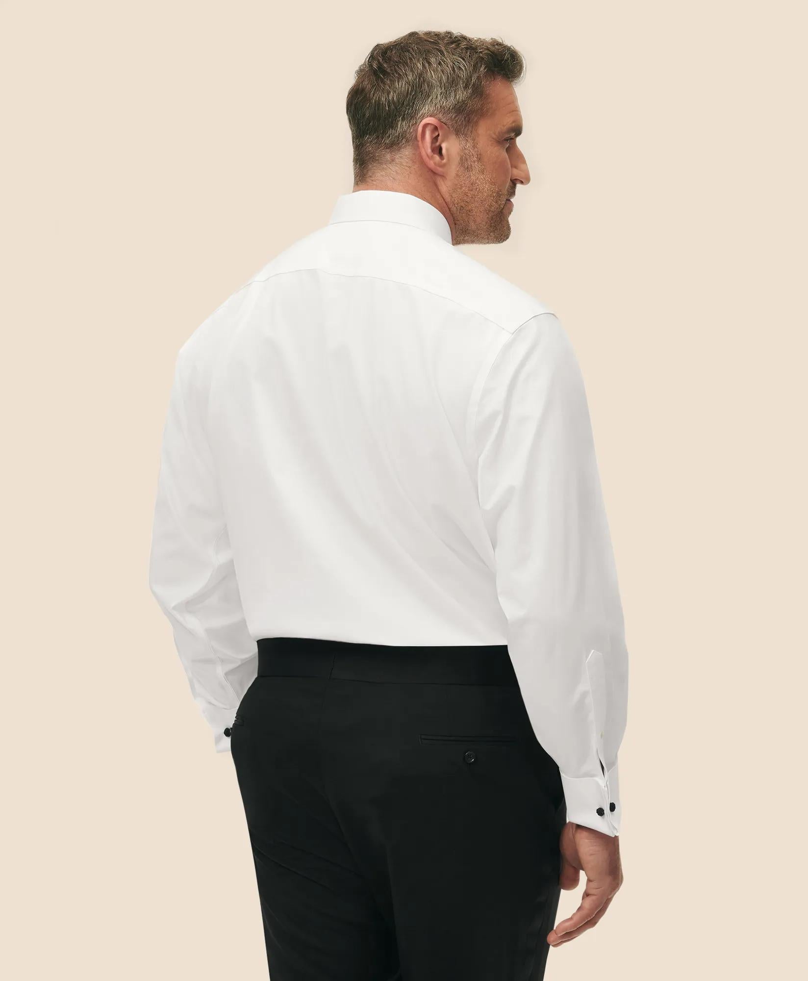 Big & Tall Non-Iron Supima® Cotton Poplin Londoner Collar, Tuxedo Shirt
