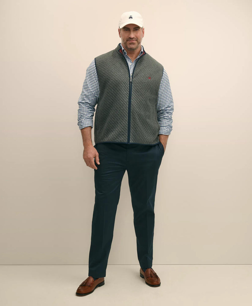 Big & Tall Stretch Cotton Non-Iron Oxford Polo Button Down Collar, Checked Shirt