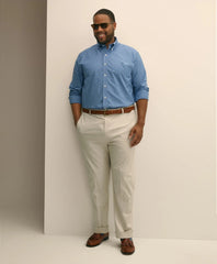 Big & Tall Stretch Cotton Non-Iron Oxford Polo Button Down Collar, Gingham Shirt