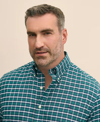 Big & Tall Stretch Cotton Non-Iron Oxford Polo Button Down Collar, Plaid Shirt