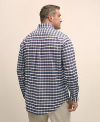 Big & Tall Stretch Cotton Non-Iron Oxford Polo Button Down Collar, Royal Stewart Tartan Shirt