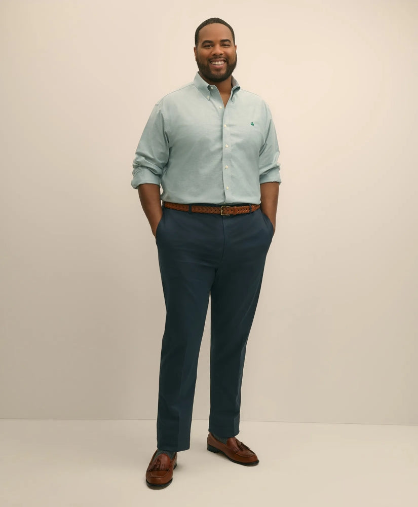 Big & Tall Stretch Cotton Non-Iron Oxford Polo Button Down Collar Shirt