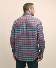 Big & Tall Stretch Cotton Non-Iron Oxford Polo Button Down Collar, Tartan Shirt