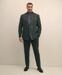 Big & Tall Stretch Cotton Non-Iron Twill Polo Button Down Collar, Tartan Shirt