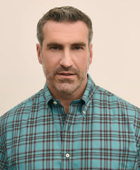 Big & Tall Stretch Cotton Non-Iron Twill Polo Button Down Collar, Tartan Shirt