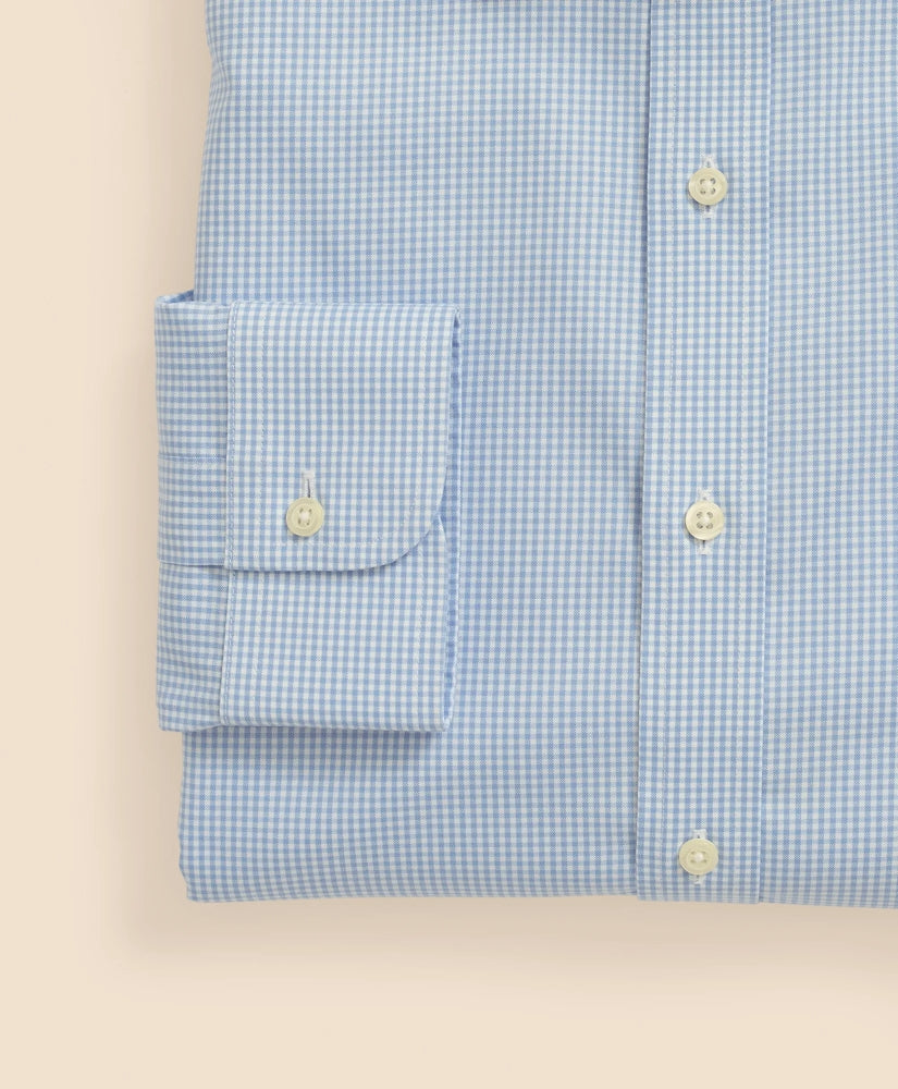 Big & Tall Stretch Supima® Cotton Non-Iron Pinpoint Oxford Ainsley Collar, Gingham Dress Shirt