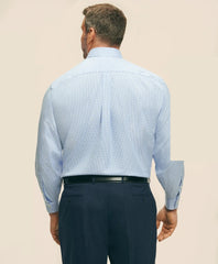 Big & Tall Stretch Supima® Cotton Non-Iron Pinpoint Oxford Ainsley Collar, Gingham Dress Shirt