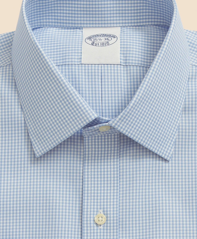 Big & Tall Stretch Supima® Cotton Non-Iron Pinpoint Oxford Ainsley Collar, Gingham Dress Shirt