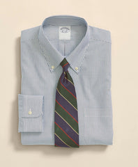 Big & Tall Stretch Supima® Cotton Non-Iron Pinpoint Oxford Button-Down Collar, Candy Stripe Dress Shirt