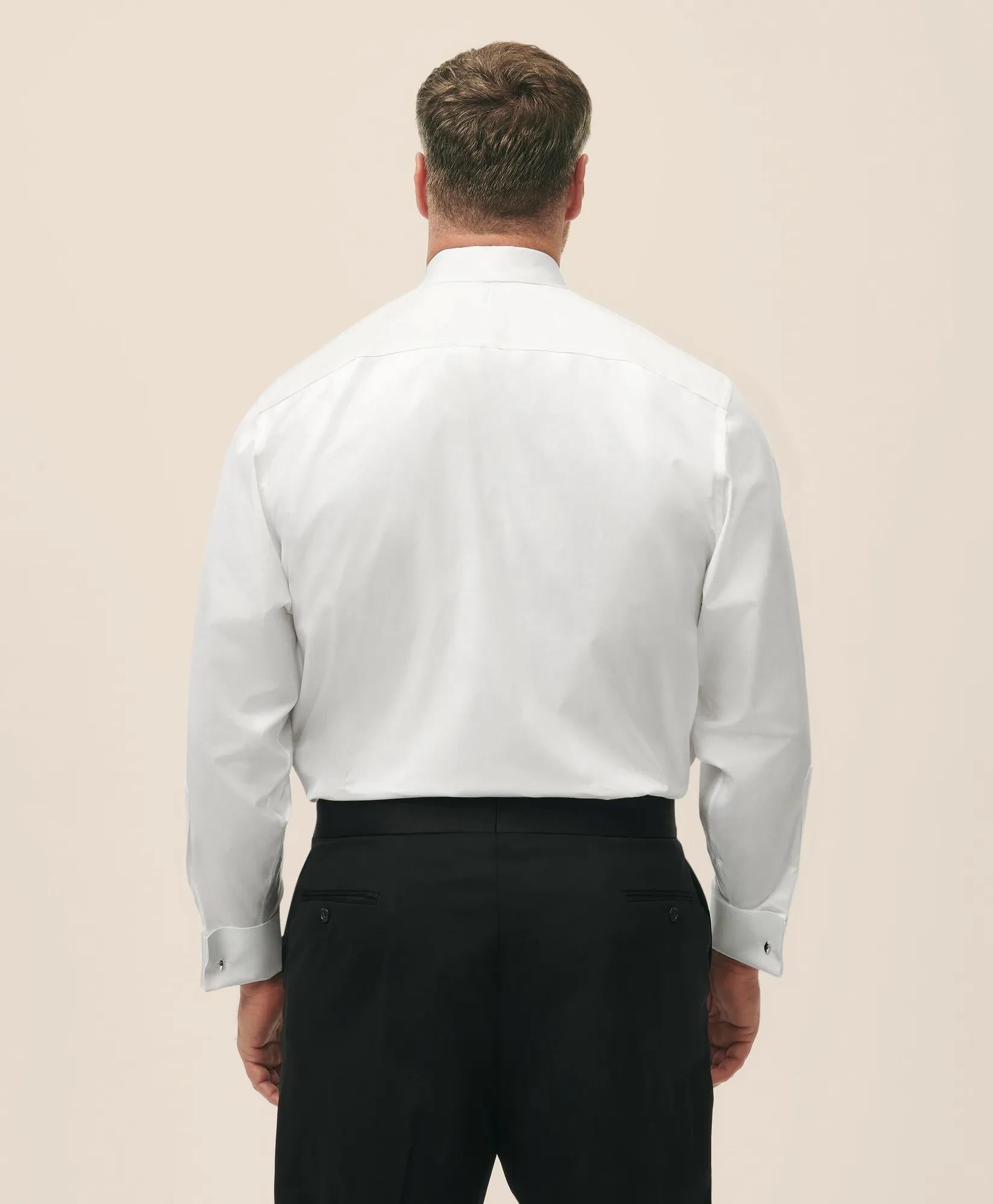 Big & Tall Supima® Cotton Poplin English Collar, 10-Pleat Tuxedo Shirt