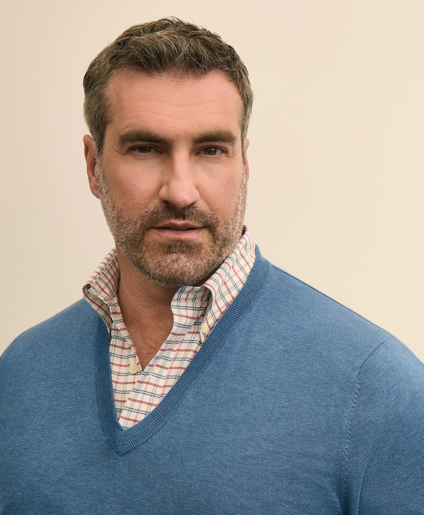 Big & Tall Supima® Cotton V-Neck Sweater