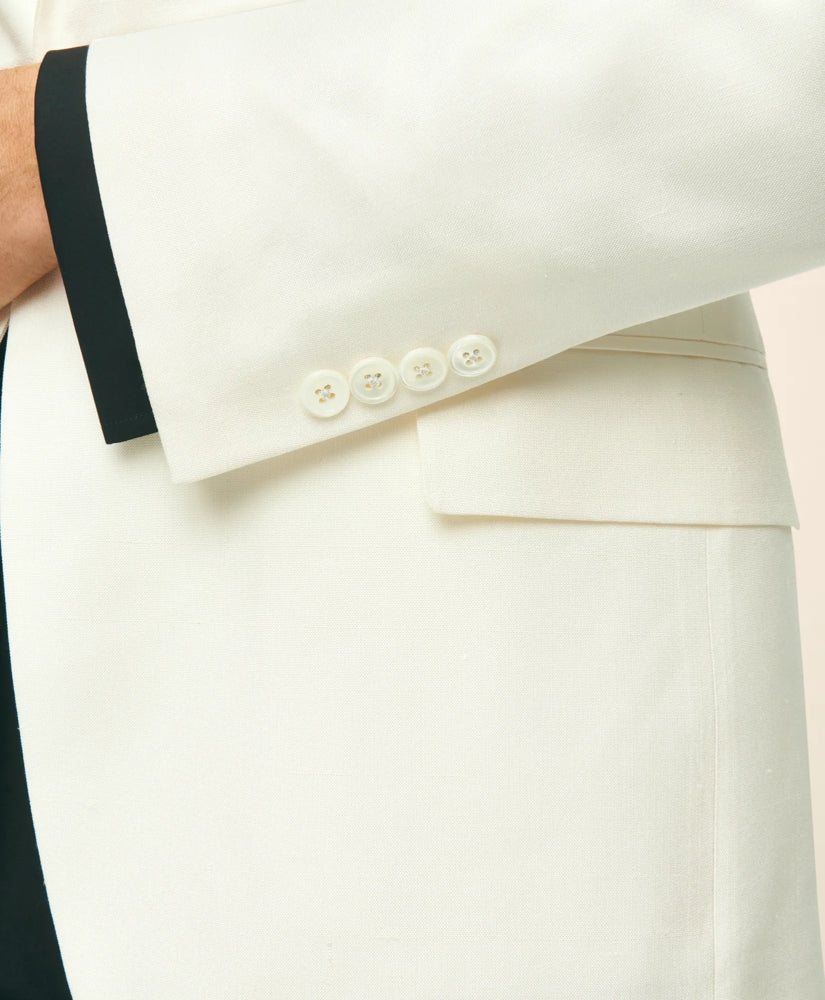 Black Fleece Peak Lapel Dinner Jacket in Silk Dupioni