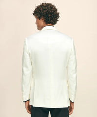Black Fleece Peak Lapel Dinner Jacket in Silk Dupioni