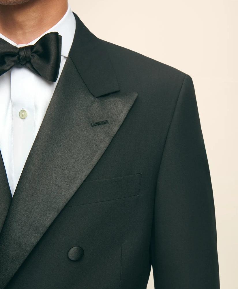 Black Fleece Peak Lapel Tuxedo in Wool-Silk