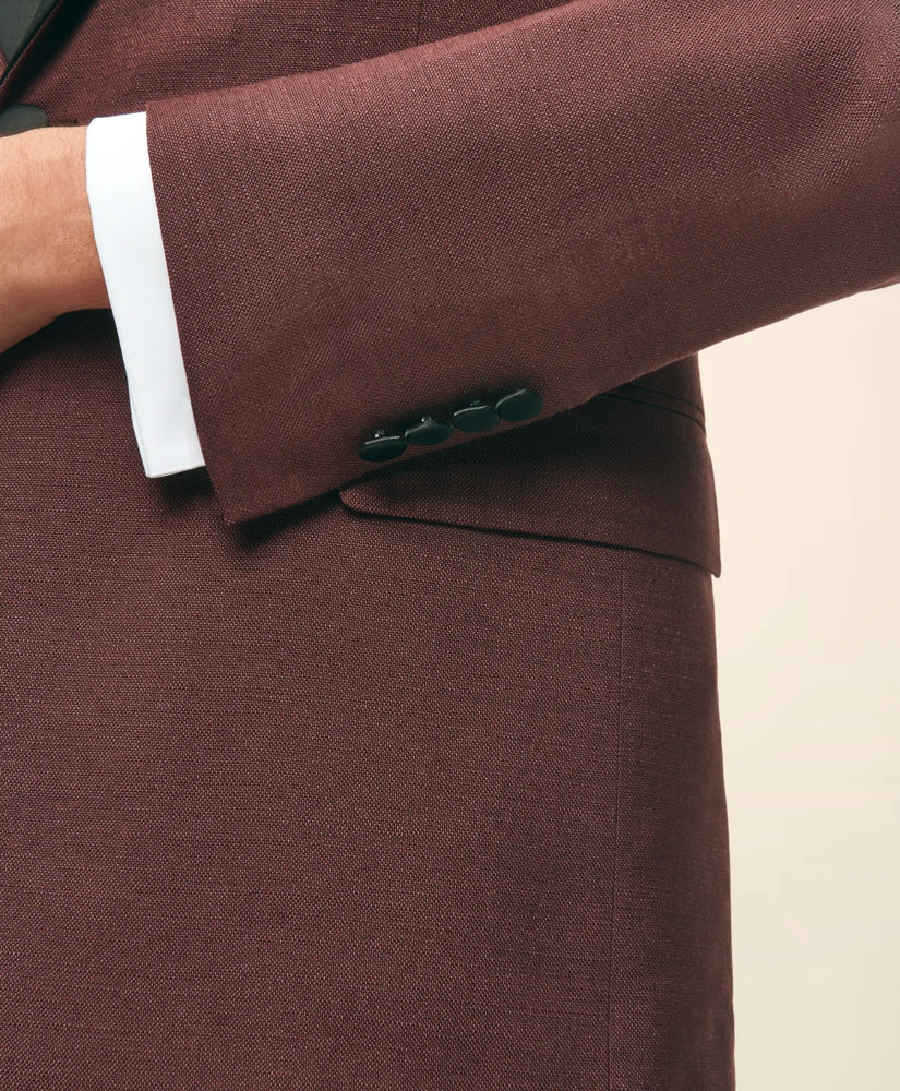 Black Fleece Satin Shawl Collar Dinner Jacket in Silk Hopsack