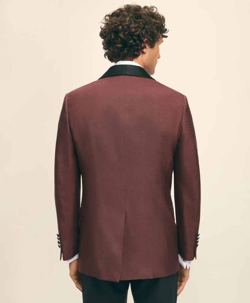 Black Fleece Satin Shawl Collar Dinner Jacket in Silk Hopsack