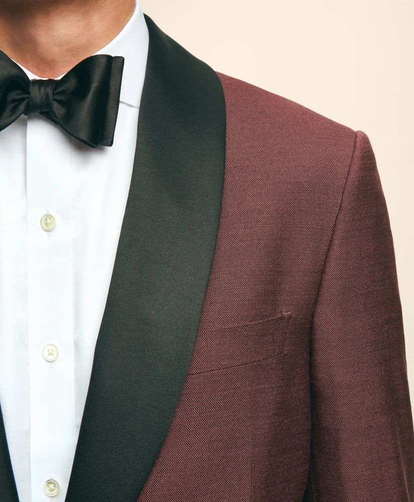 Black Fleece Satin Shawl Collar Dinner Jacket in Silk Hopsack