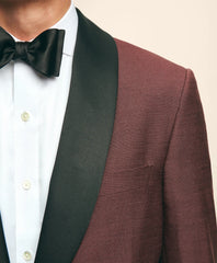 Black Fleece Satin Shawl Collar Dinner Jacket in Silk Hopsack