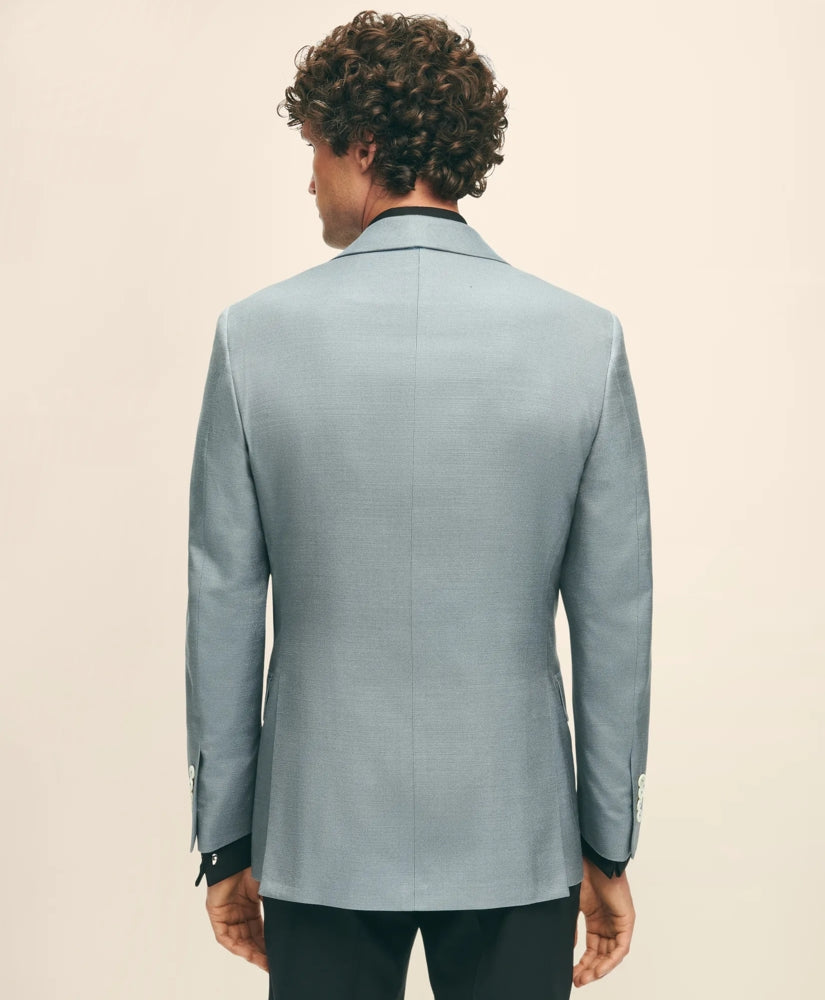 Black Fleece Shawl Collar Dinner Jacket in Silk Hopsack