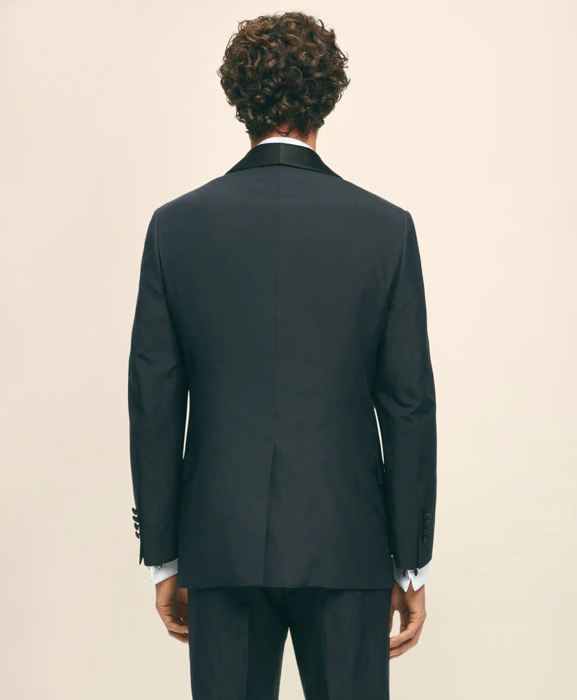 Black Fleece Shawl Collar Tuxedo in Silk-Linen