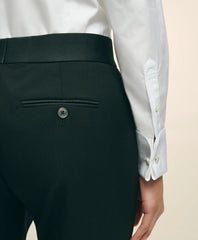 Black Fleece Tuxedo Pants in Wool
