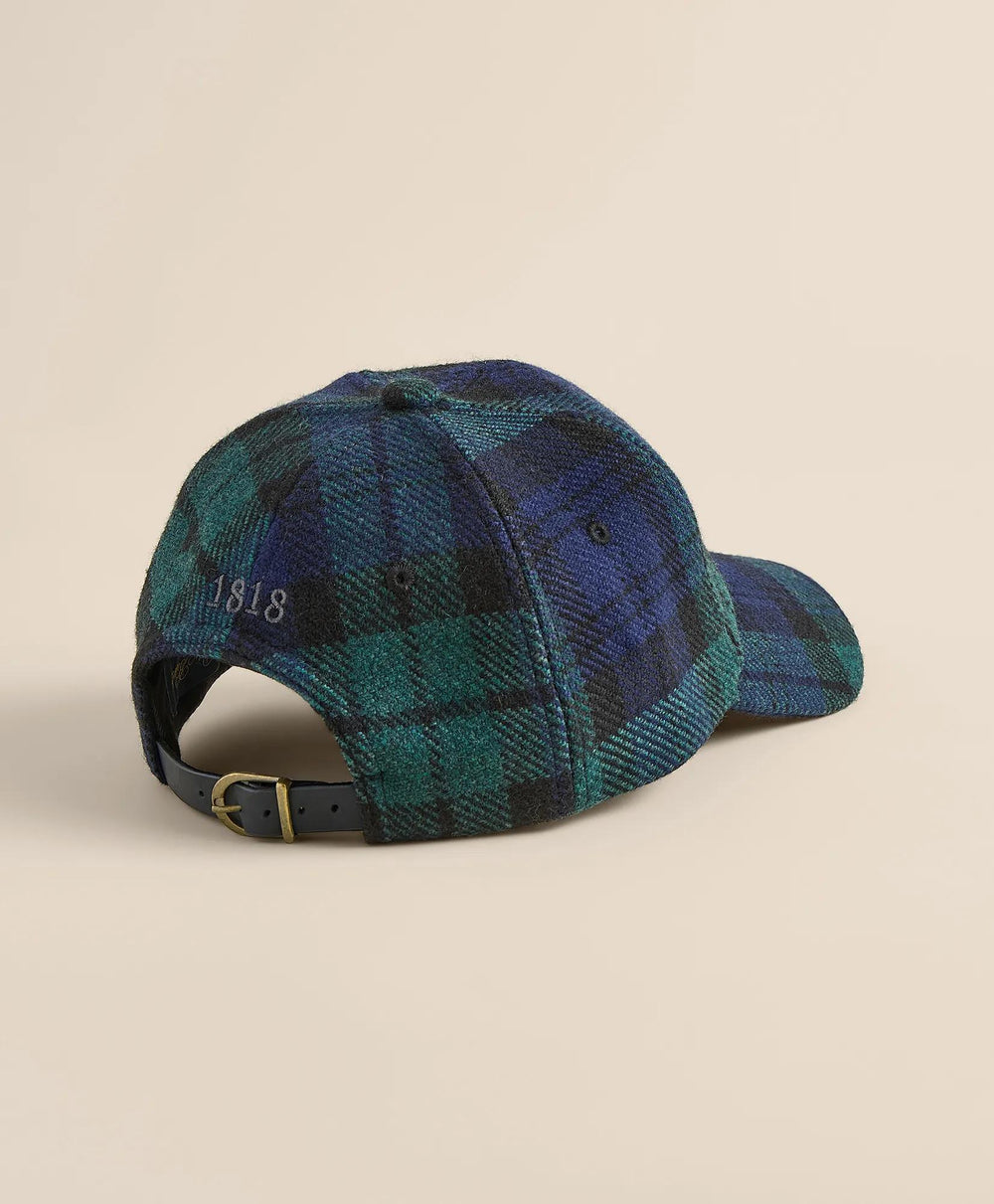 Black Watch Tartan & Leather Trim Baseball Cap