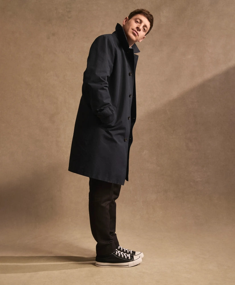 Bonded Cotton Top Coat with Removable Liner in Black Watch