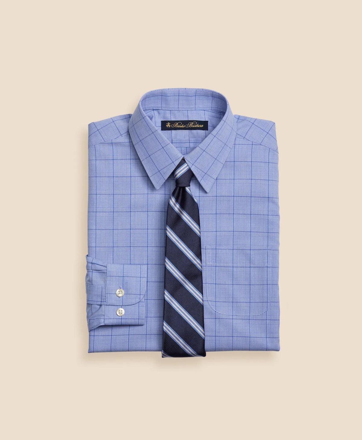 Boys Non-Iron Supima® Cotton Broadcloth Plaid Dress Shirt