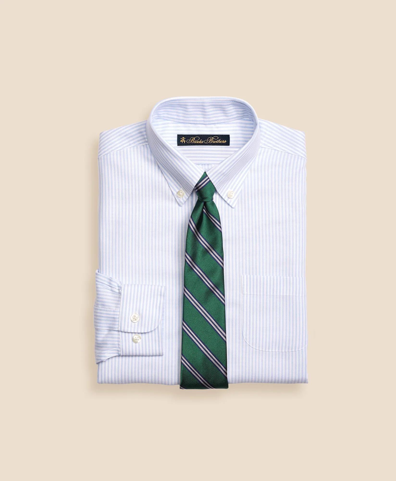 Boys Non-Iron Supima® Cotton Oxford Stripe Dress Shirt