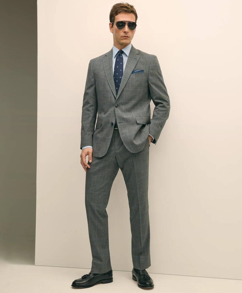 Brooks Brothers Explorer Collection Classic Fit Wool Check Suit Pants