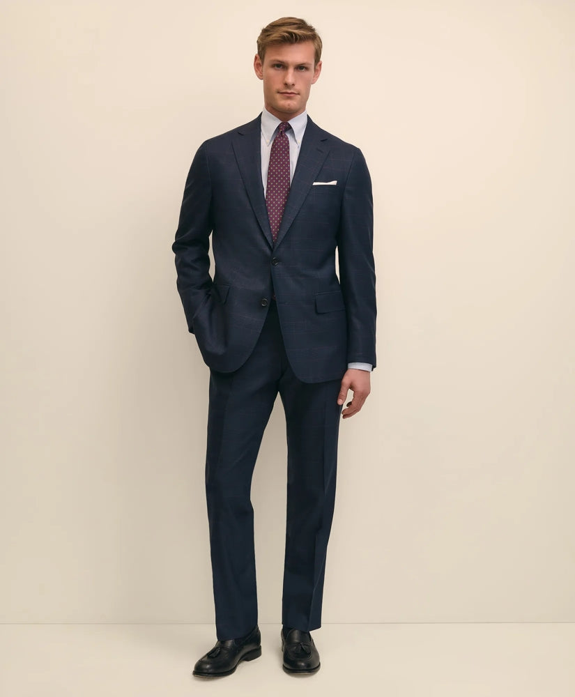 Brooks Brothers Explorer Collection Classic Fit Wool Overcheck Suit Jacket