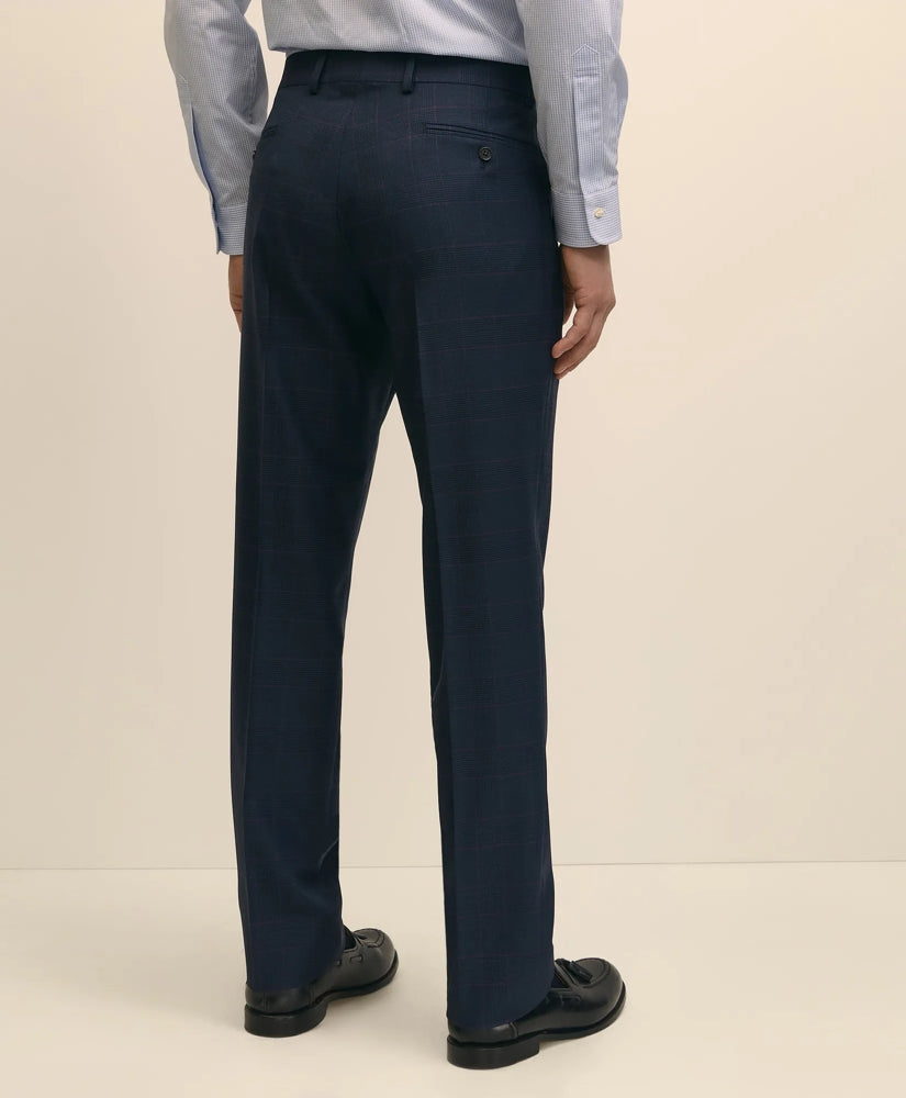 Brooks Brothers Explorer Collection Classic Fit Wool Overcheck Suit Pants