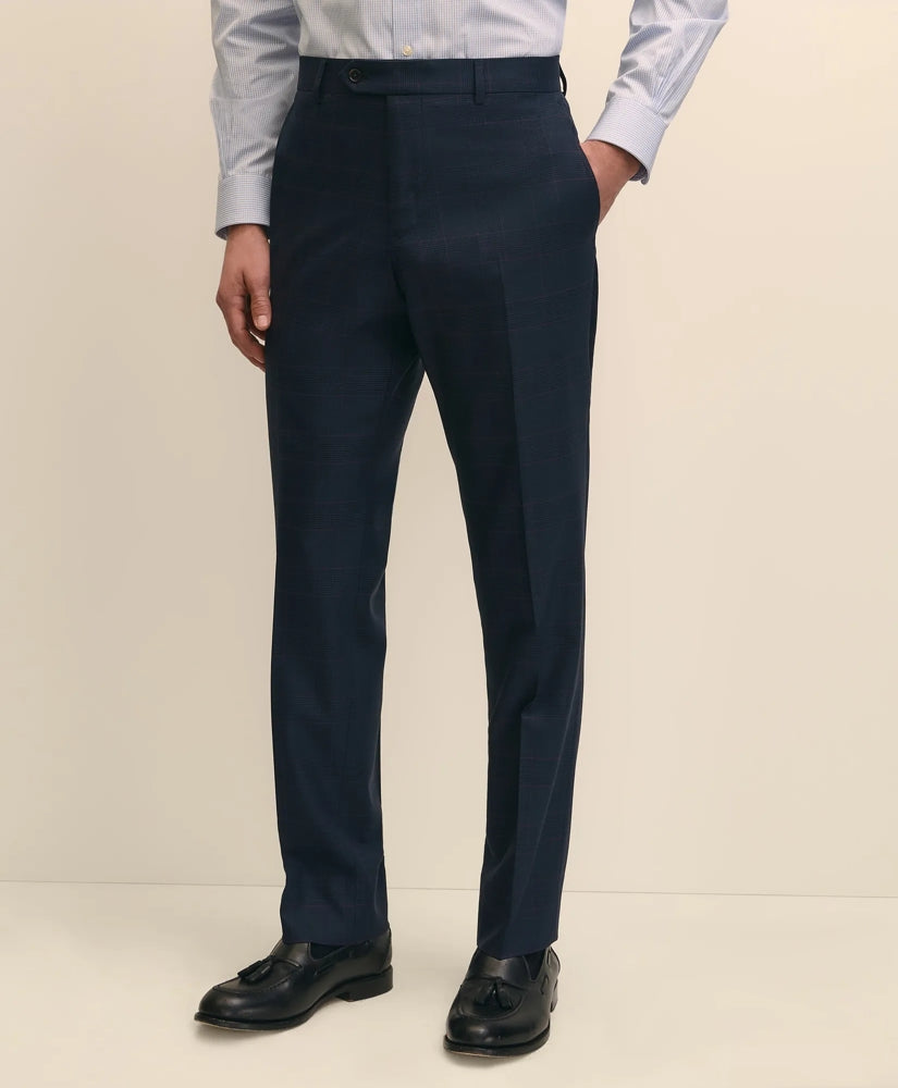 Brooks Brothers Explorer Collection Classic Fit Wool Overcheck Suit Pants