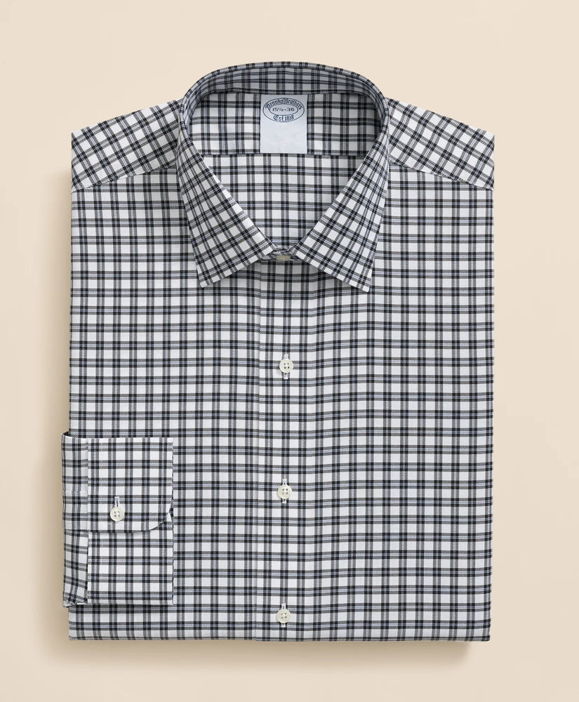 Brooks Brothers Explorer Collection Non-Iron Twill Ainley Collar Check, Dress Shirt