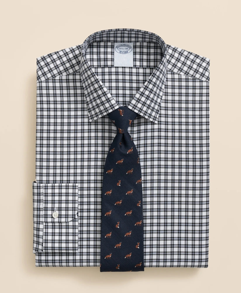 Brooks Brothers Explorer Collection Non-Iron Twill Ainley Collar Check, Dress Shirt