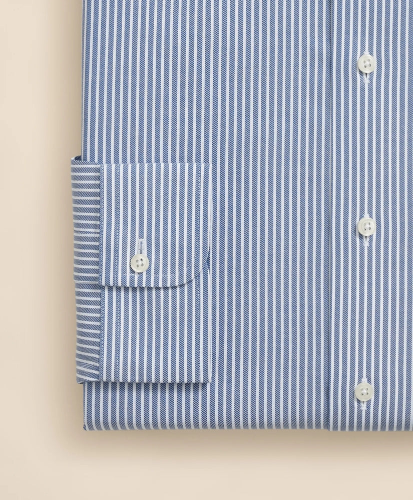 Brooks Brothers Explorer Collection Non-Iron Twill Ainley Collar Ground Stripe, Dress Shirt