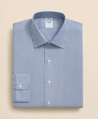Brooks Brothers Explorer Collection Non-Iron Twill Ainley Collar Ground Stripe, Dress Shirt