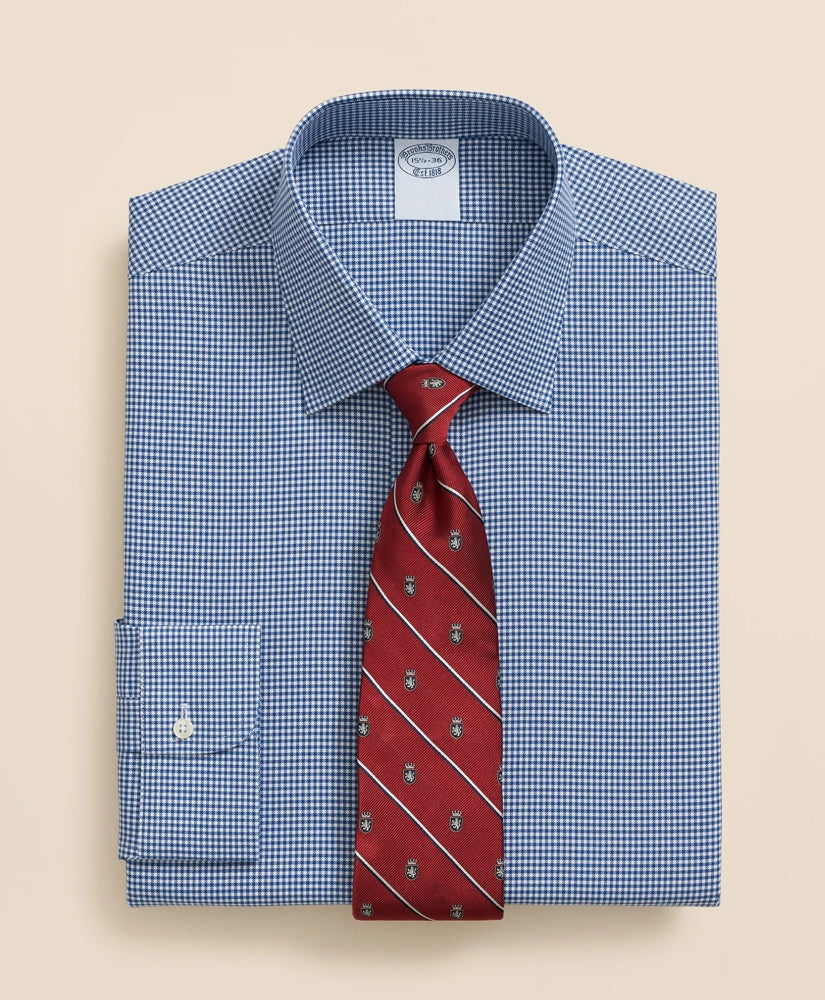 Brooks Brothers Explorer Collection Non-Iron Twill Ainsley Collar Gingham, Dress Shirt