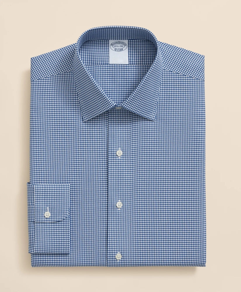 Brooks Brothers Explorer Collection Non-Iron Twill Ainsley Collar Gingham, Dress Shirt