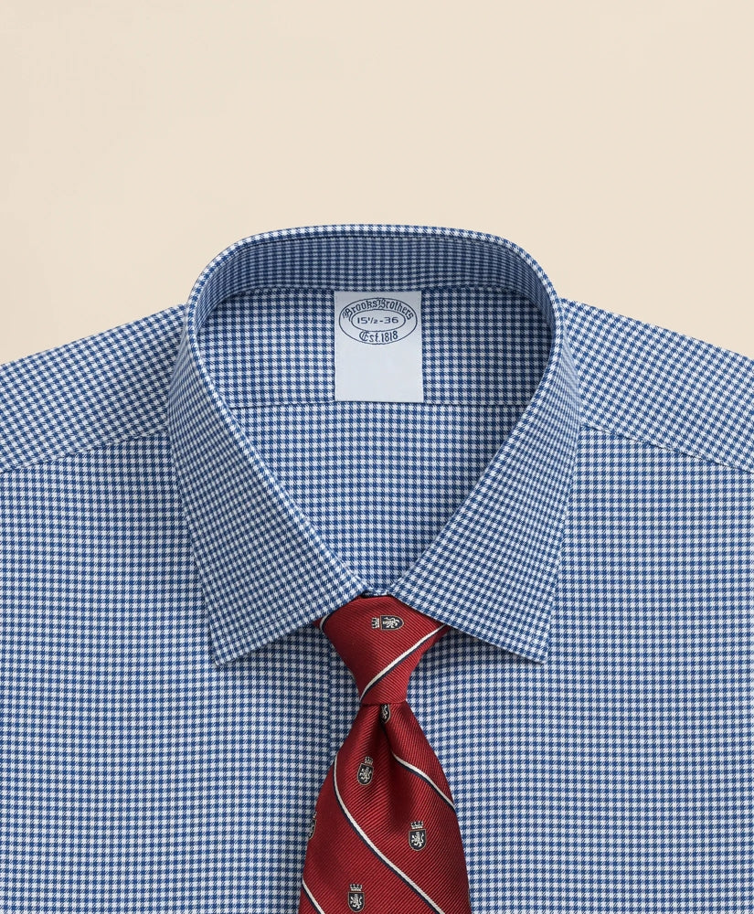Brooks Brothers Explorer Collection Non-Iron Twill Ainsley Collar Gingham, Dress Shirt