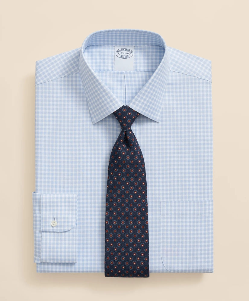 Brooks Brothers Explorer Collection Non-Iron Twill Ainsley Collar, Gingham Dress Shirt