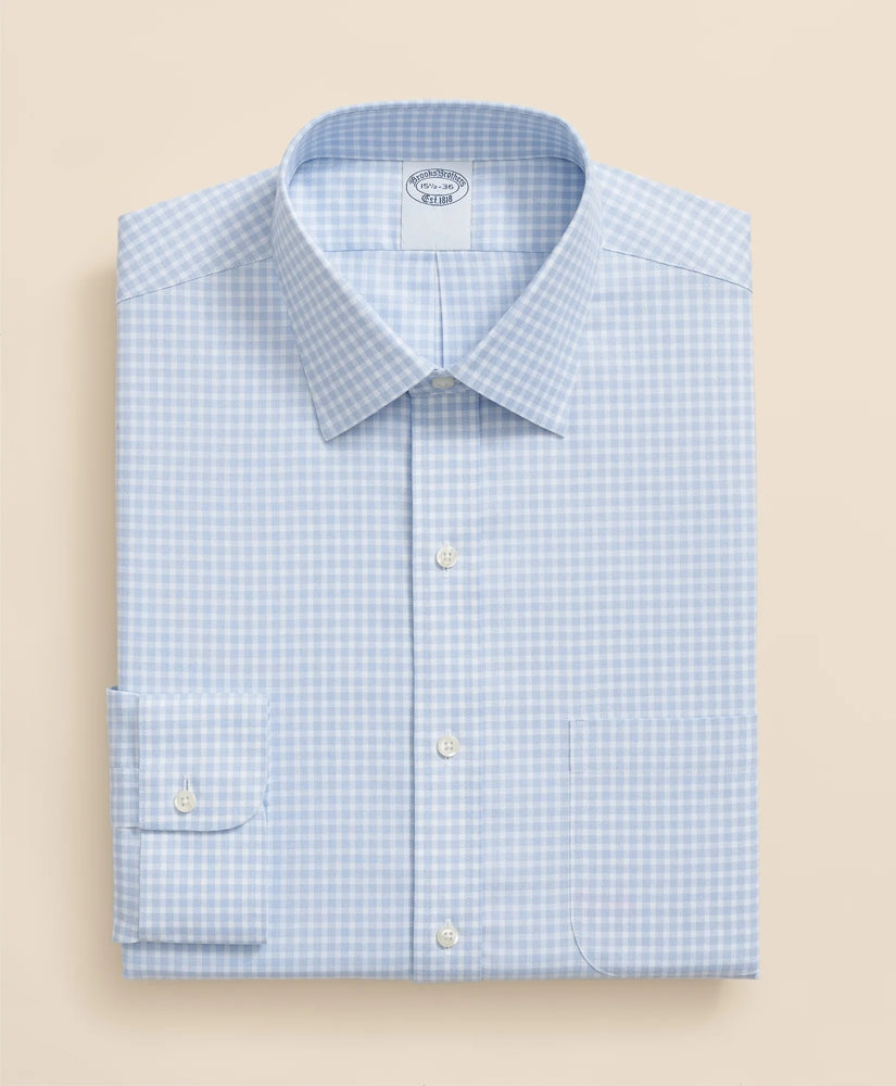 Brooks Brothers Explorer Collection Non-Iron Twill Ainsley Collar, Gingham Dress Shirt