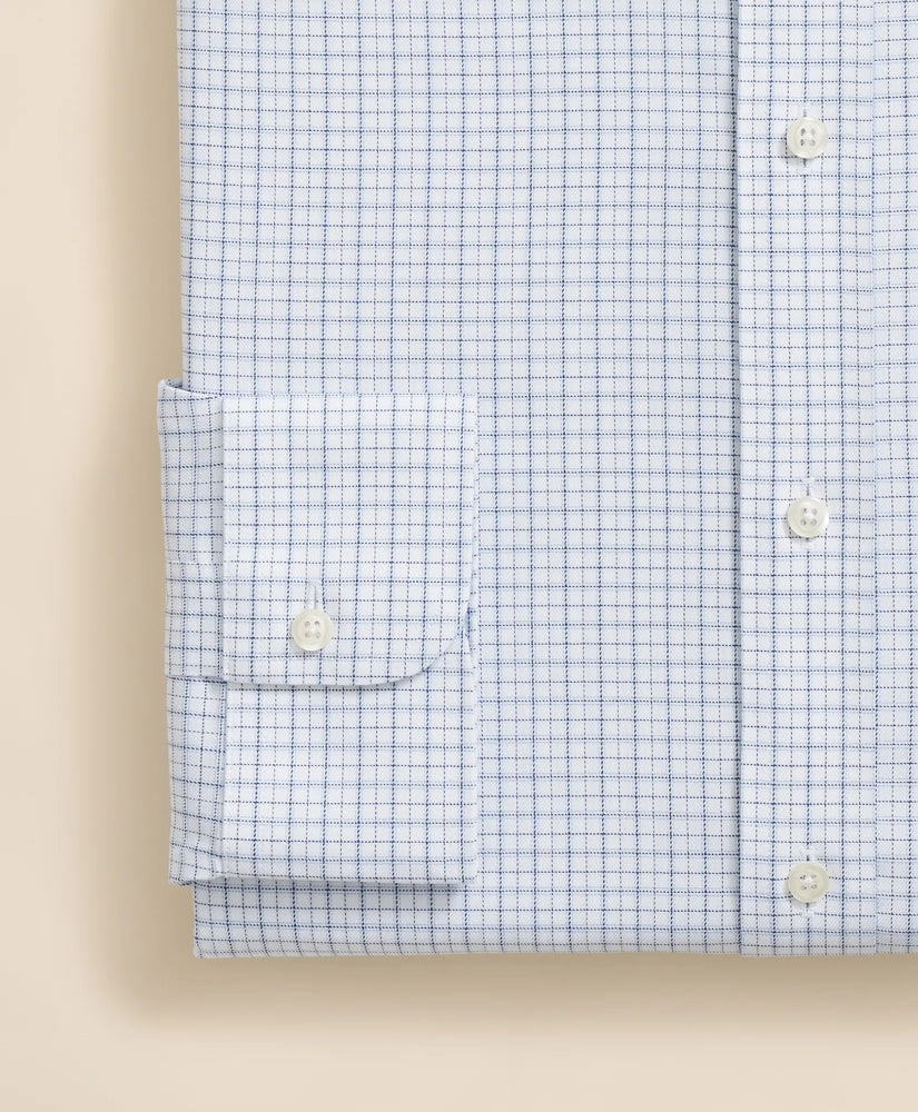Brooks Brothers Explorer Collection Non-Iron Twill Ainsley Collar Windowpane, Dress Shirt