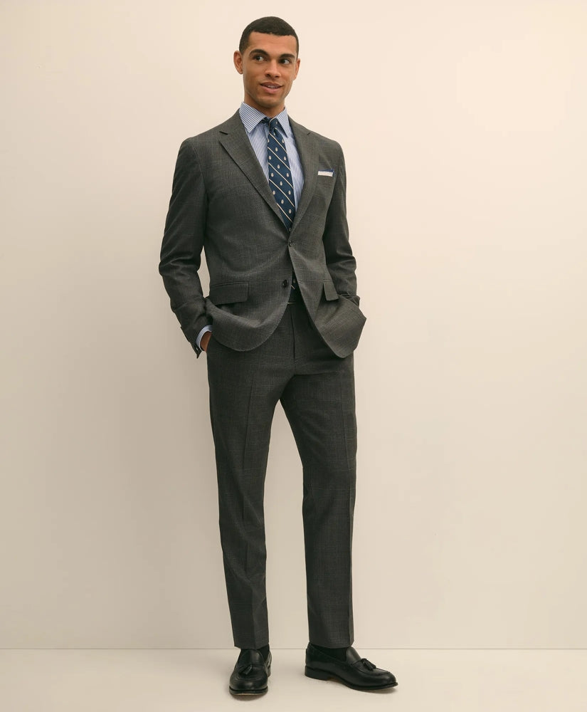 Brooks Brothers Explorer Collection Slim Fit Wool Overcheck Suit Jacket