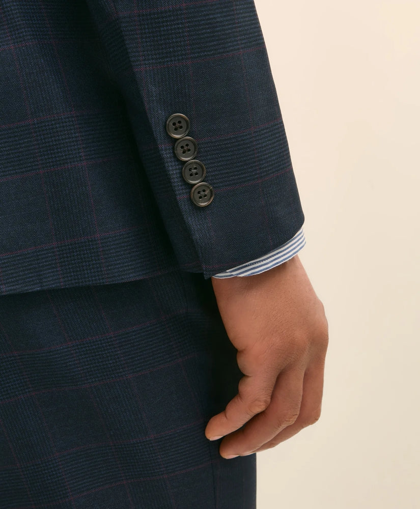Brooks Brothers Explorer Collection Slim Fit Wool Overcheck Suit Jacket