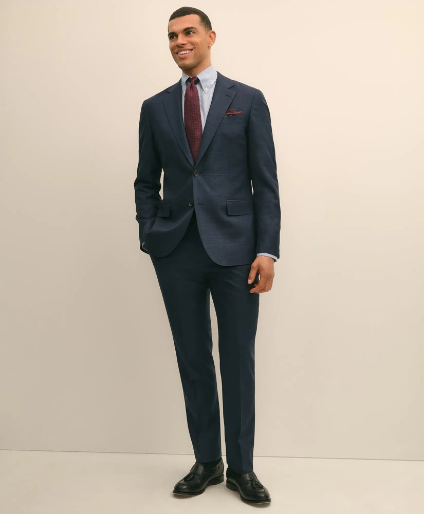 Brooks Brothers Explorer Collection Slim Fit Wool Overcheck Suit Jacket
