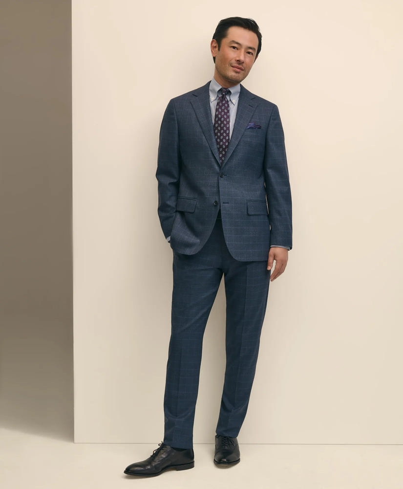 Brooks Brothers Explorer Collection Slim Fit Wool Overcheck Suit Pants