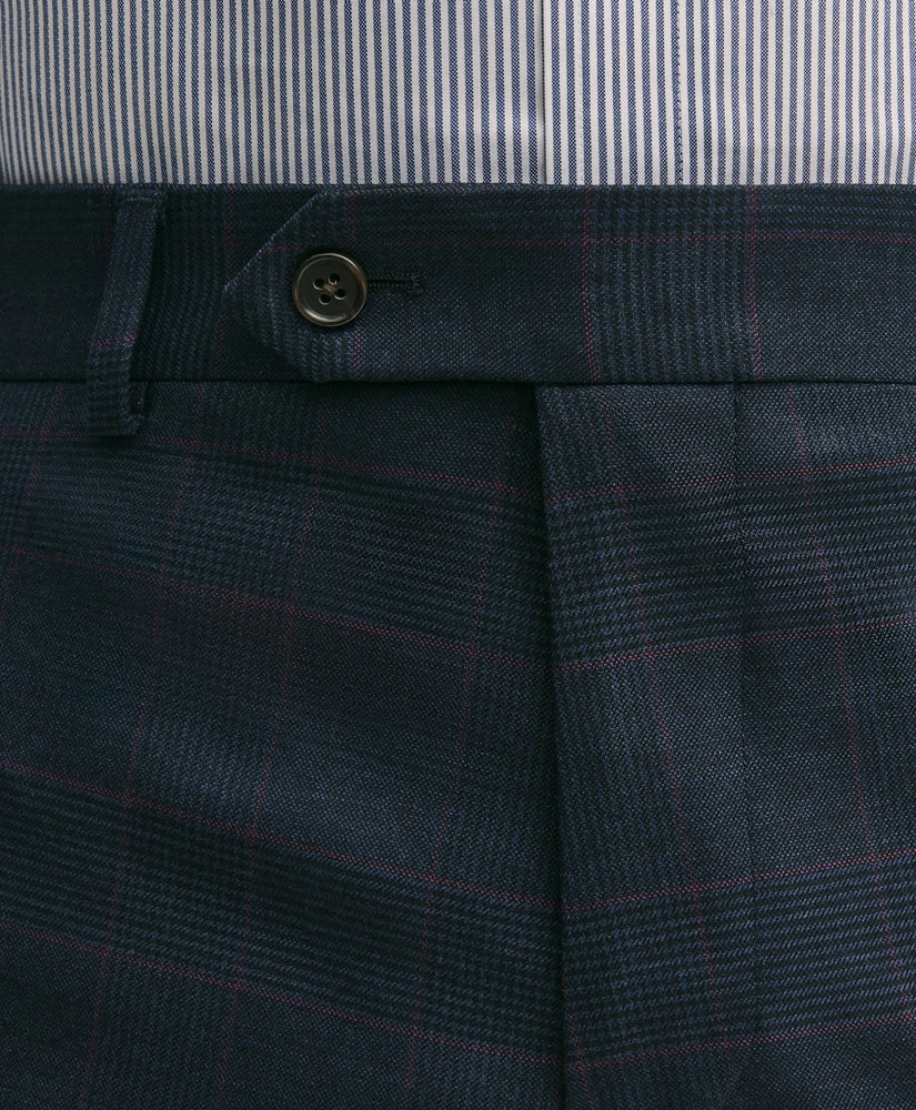 Brooks Brothers Explorer Collection Slim Fit Wool Overcheck Suit Pants