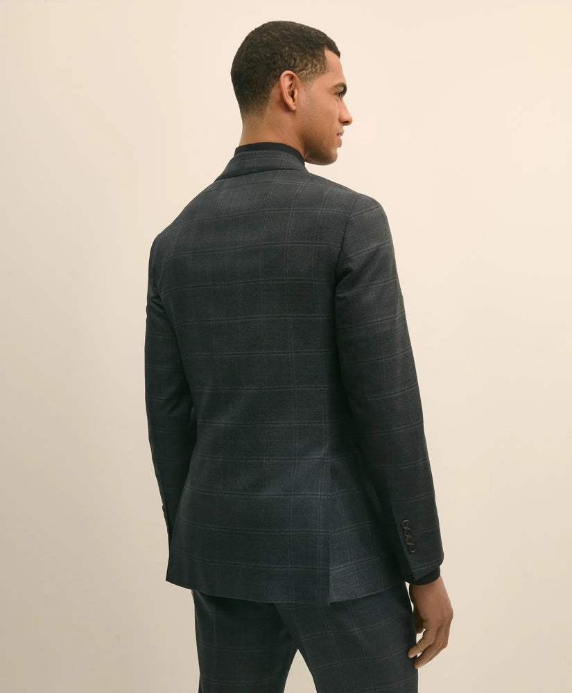 Brooks Brothers Explorer Collection Slim Fit Wool Windowpane Suit Jacket