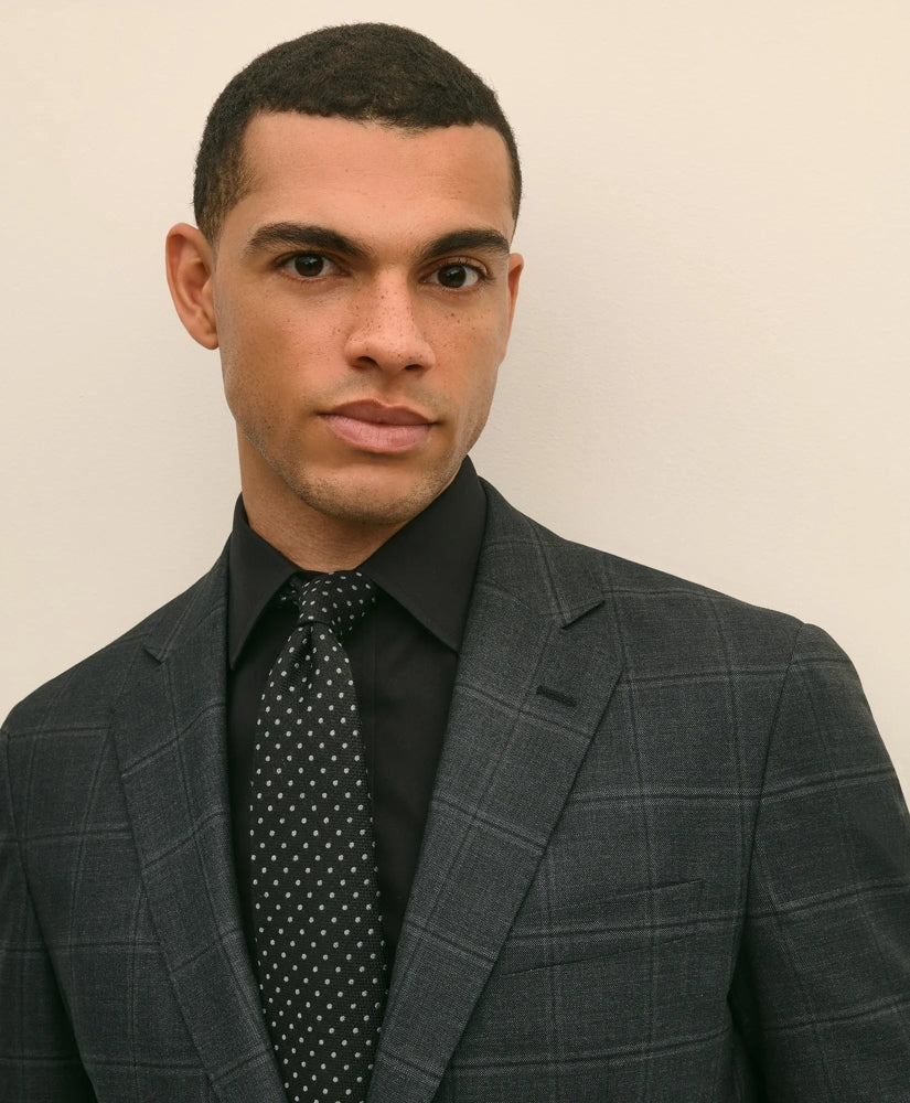 Brooks Brothers Explorer Collection Slim Fit Wool Windowpane Suit Jacket